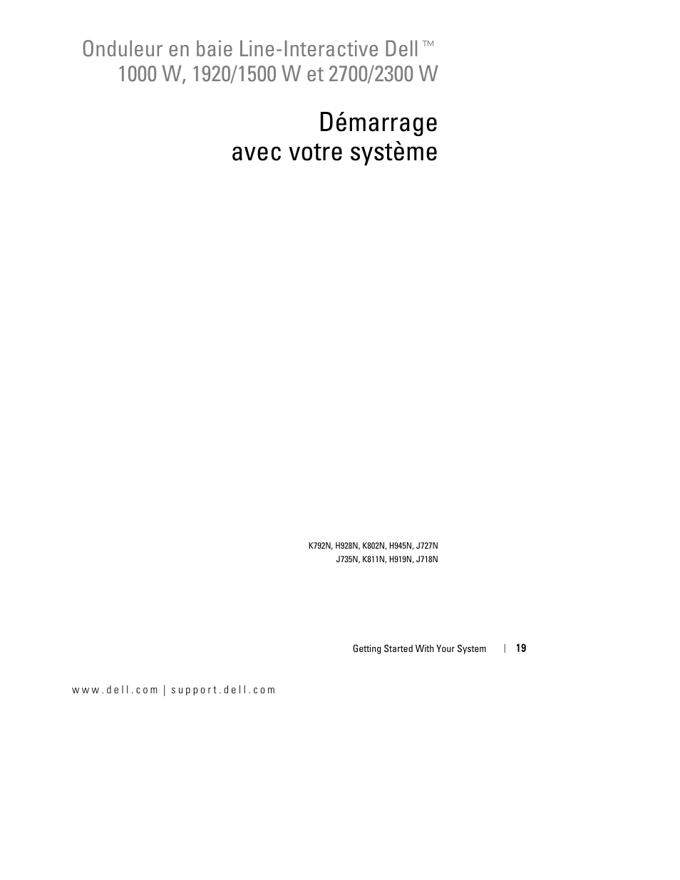 Démarrage avec votre système | Dell UPS 1000R User Manual | Page 23 / 184