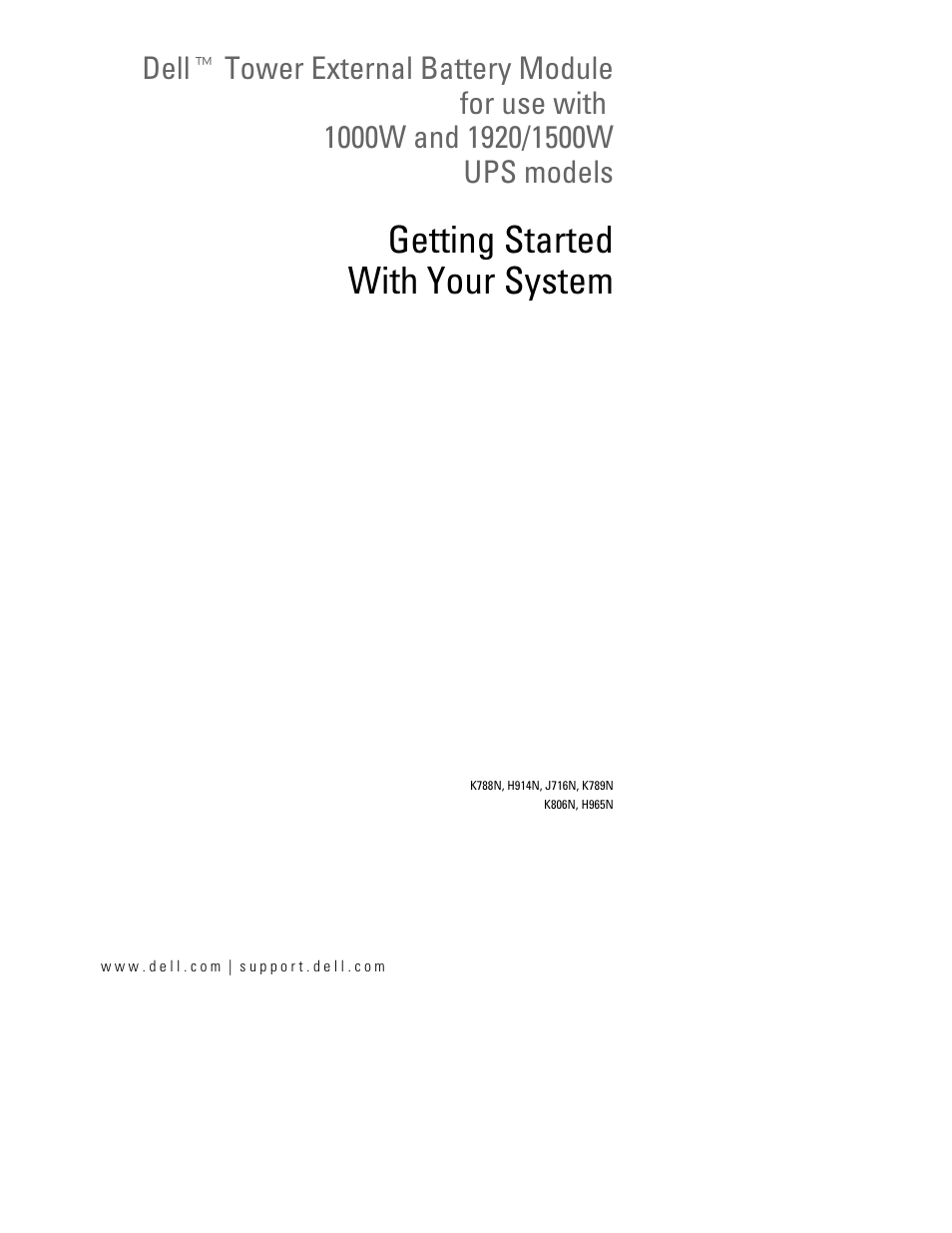 Getting started with your system | Dell UPS 1000T User Manual | Page 3 / 60