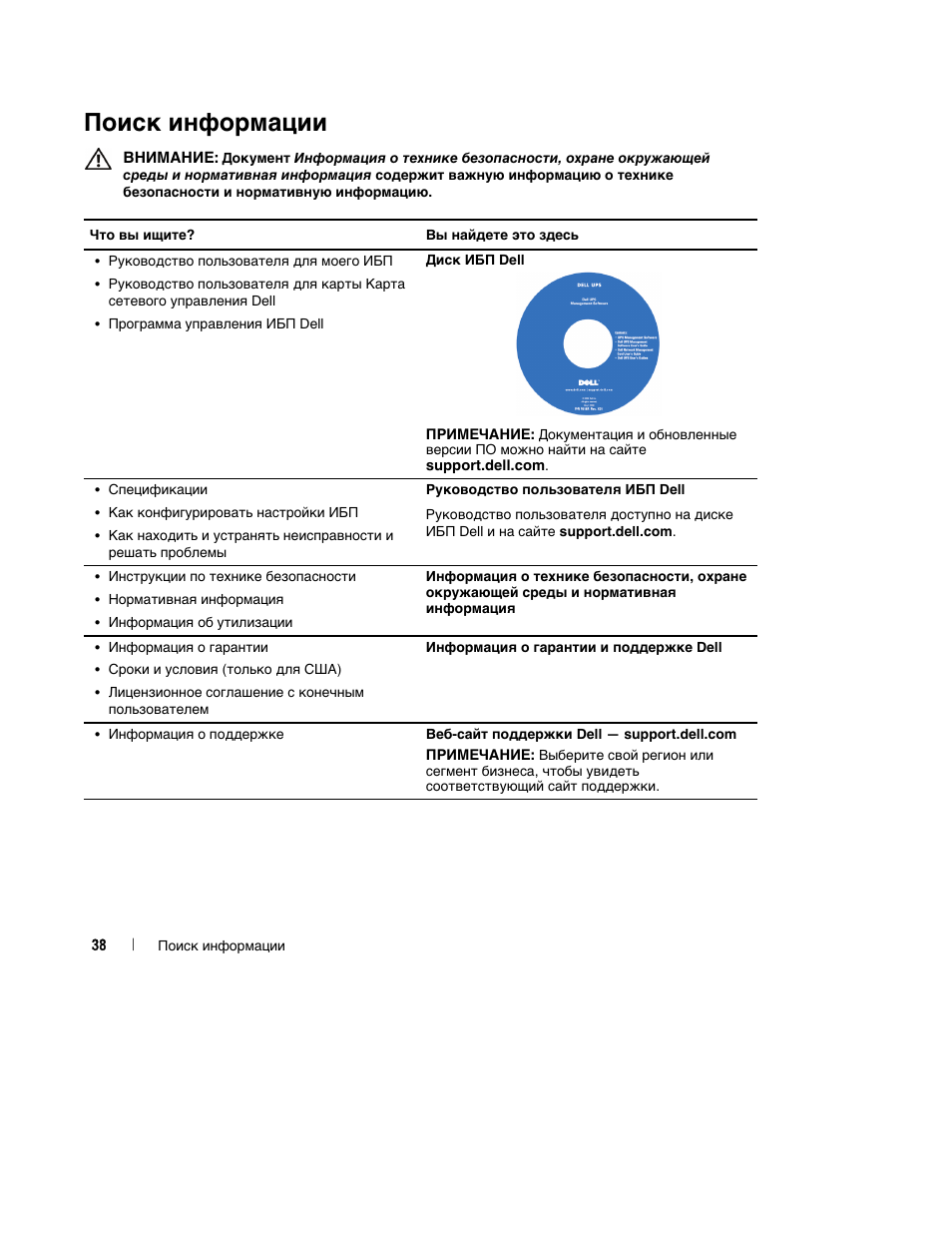 Поиск информации | Dell UPS 500T User Manual | Page 42 / 112