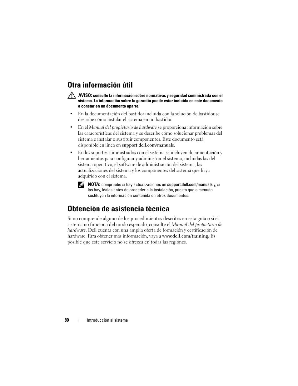 Otra información útil, Obtención de asistencia técnica | Dell DX6004S User Manual | Page 82 / 108