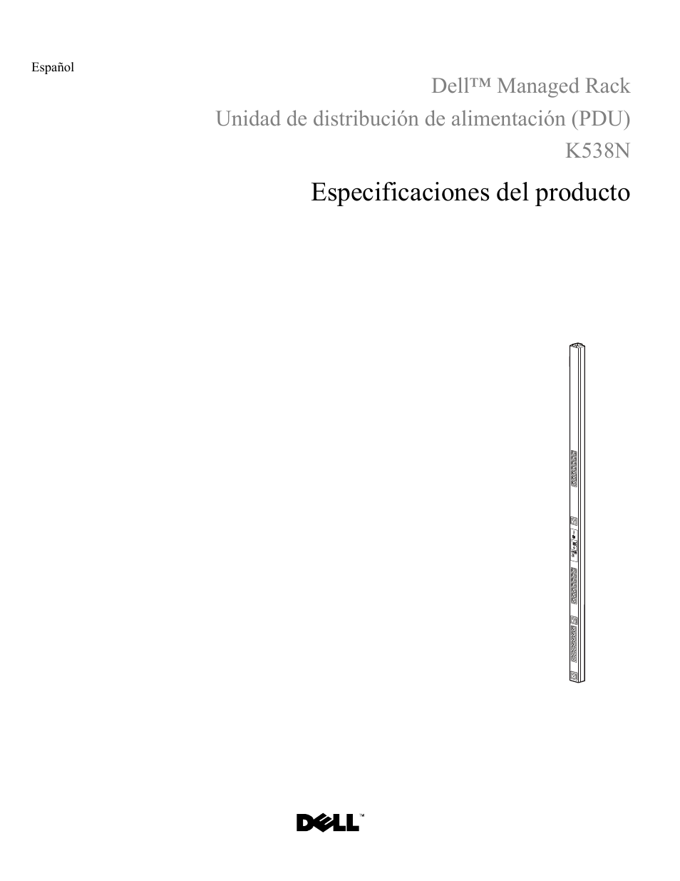 Español, Especificaciones del producto | Dell Managed PDU LED User Manual | Page 9 / 36