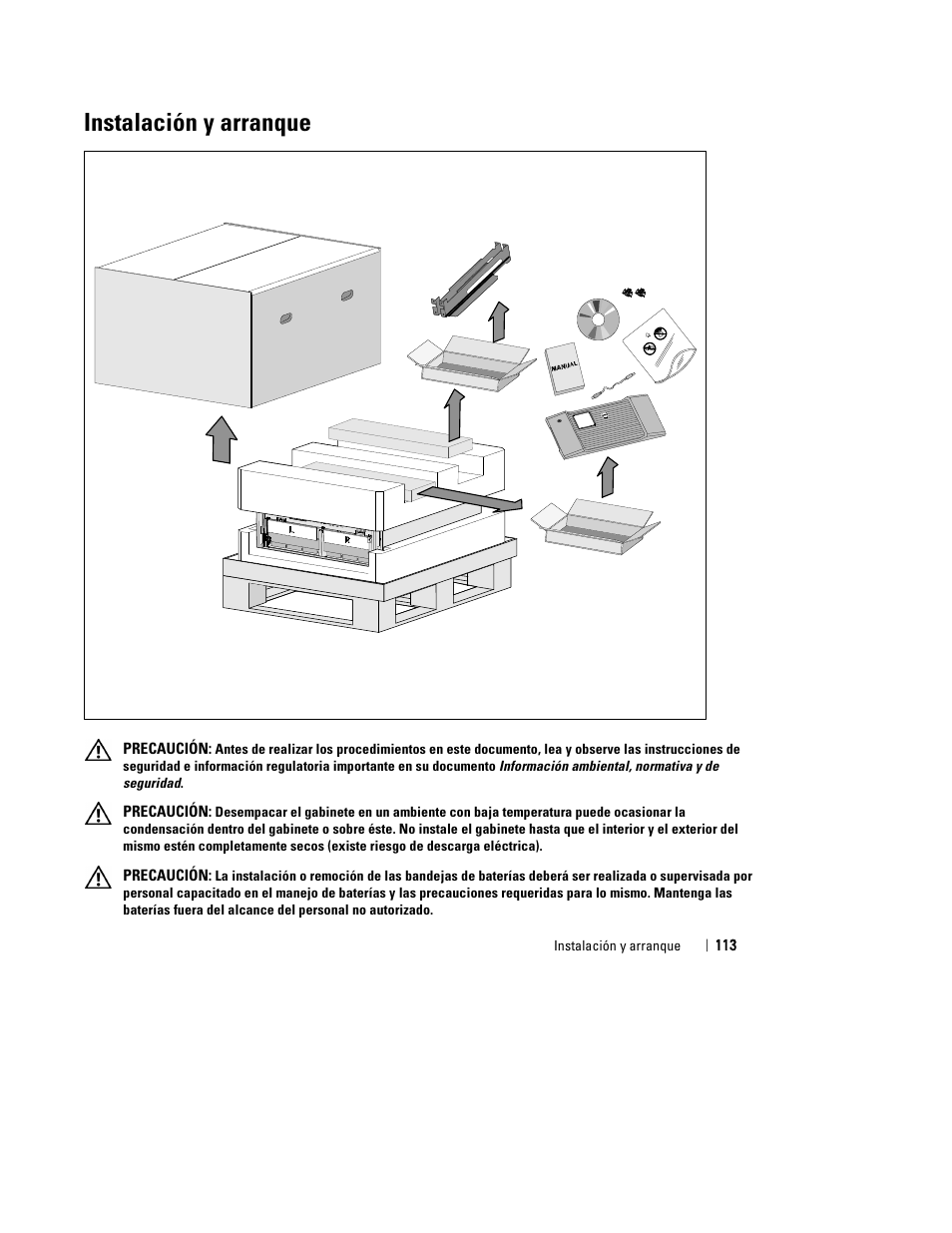 Instalación y arranque | Dell UPS 10000R User Manual | Page 115 / 244