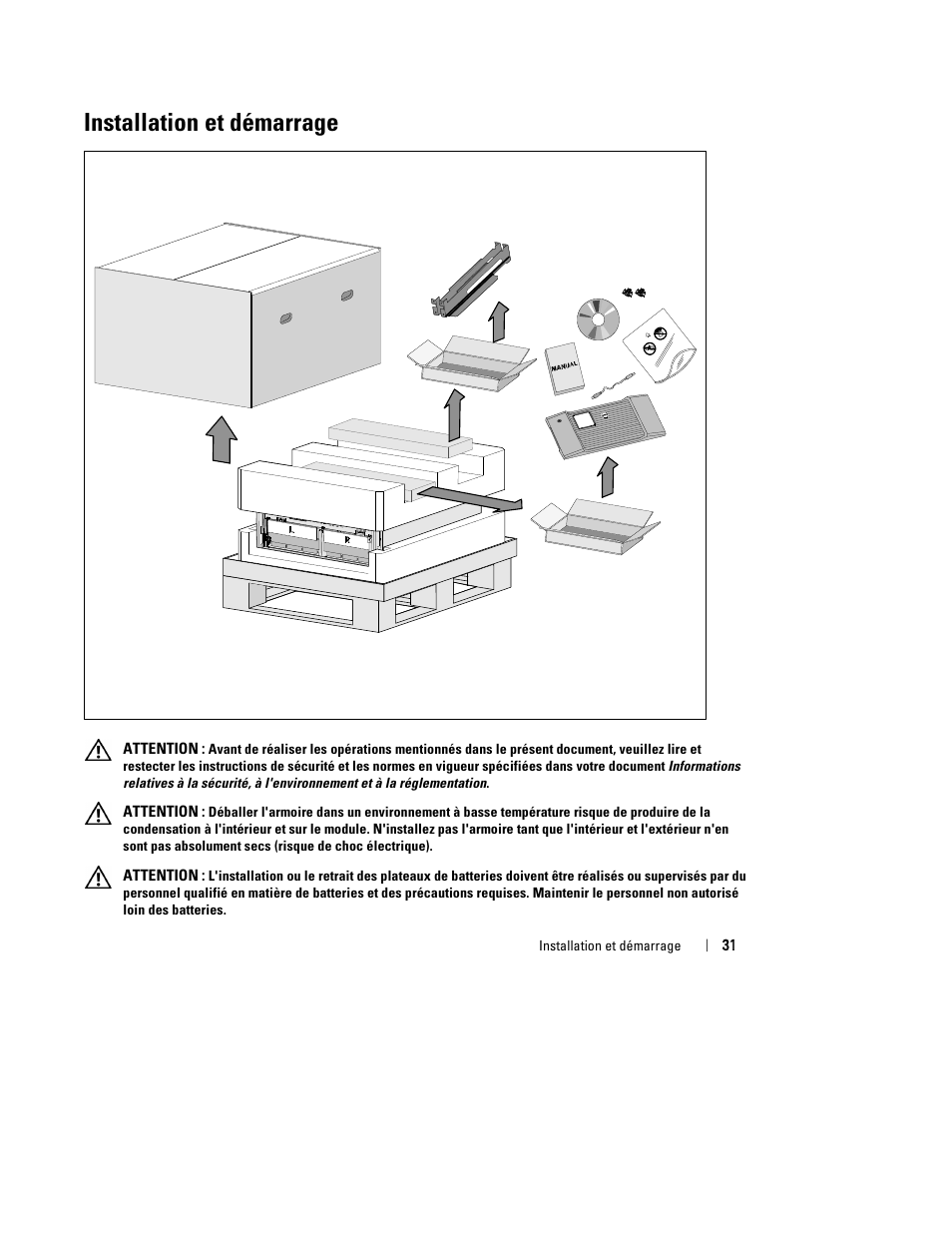 Installation et démarrage | Dell UPS 10000R User Manual | Page 33 / 244