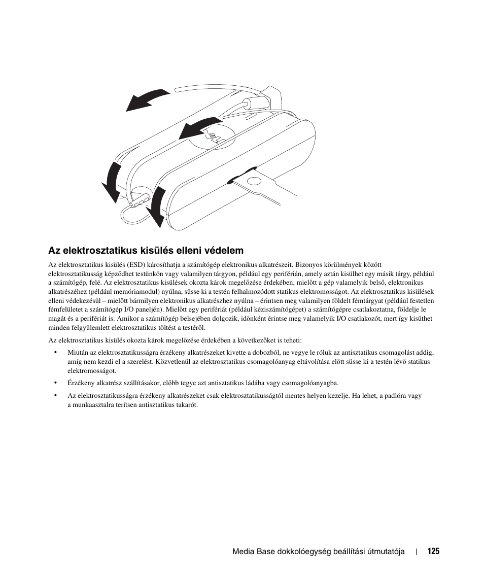 Az elektrosztatikus kisülés elleni védelem | Dell Latitude D430 User Manual | Page 127 / 250