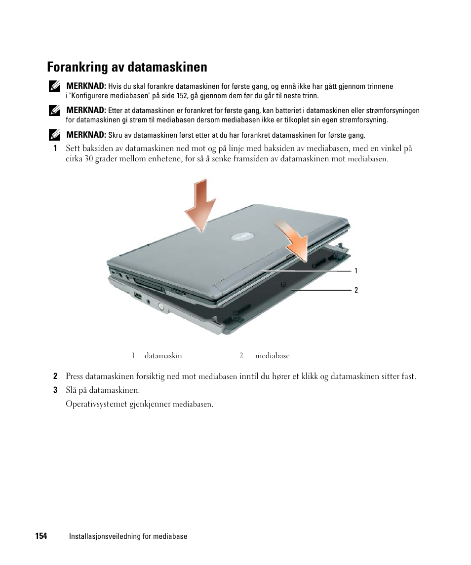Forankring av datamaskinen | Dell Latitude D430 User Manual | Page 156 / 250
