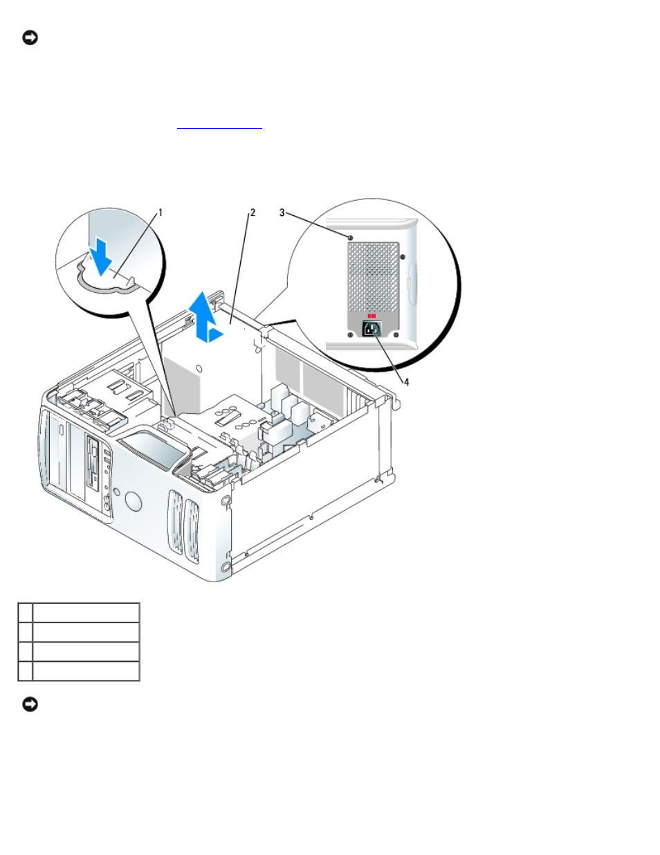 Removing the power supply | Dell Dimension 5150__E510 User Manual | Page 57 / 72