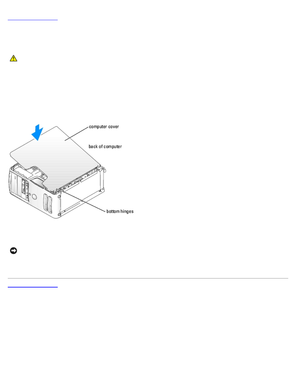 Replacing the computer cover | Dell Dimension 5150__E510 User Manual | Page 59 / 72