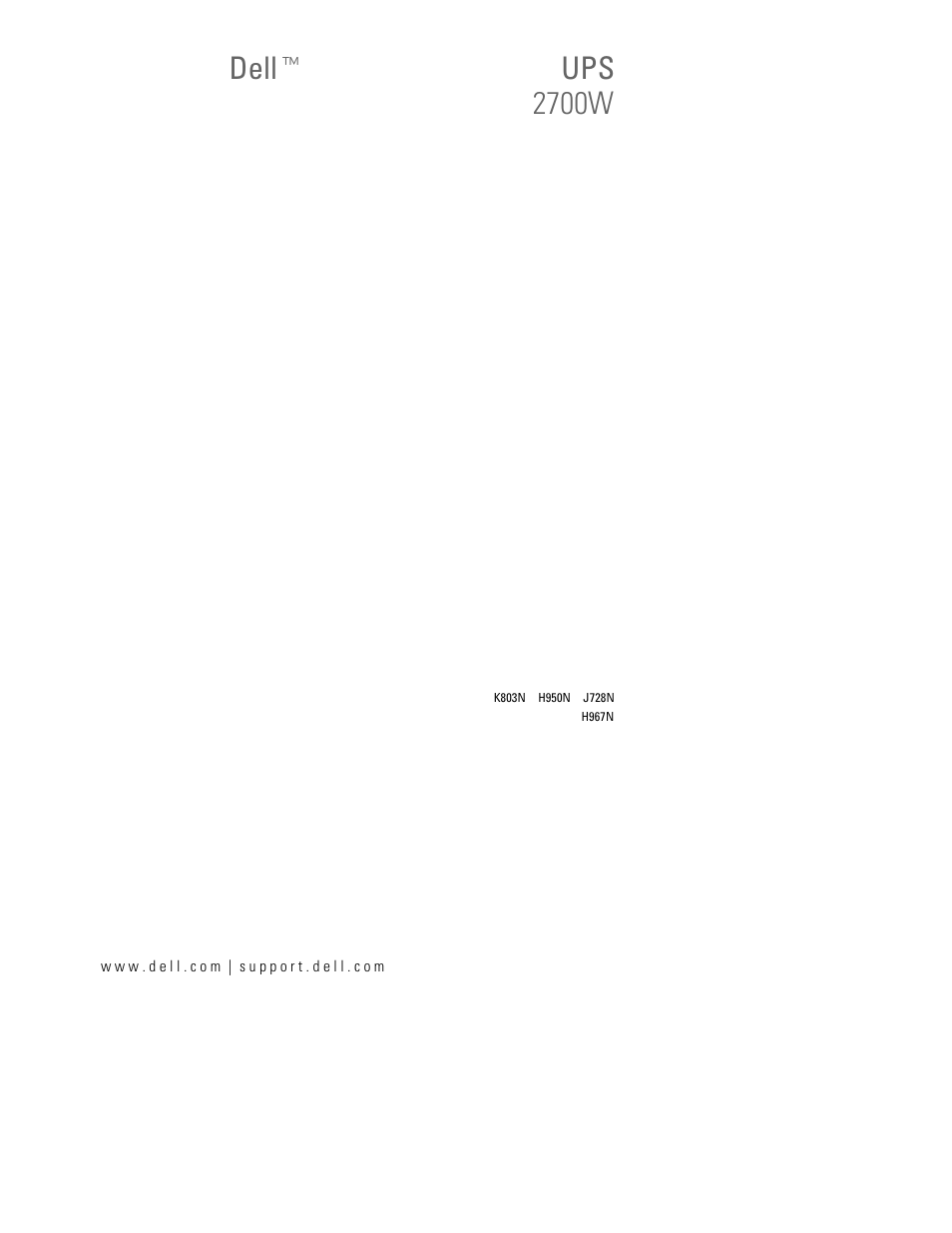 Dellt ups 2700w | Dell UPS 2700R User Manual | Page 135 / 152