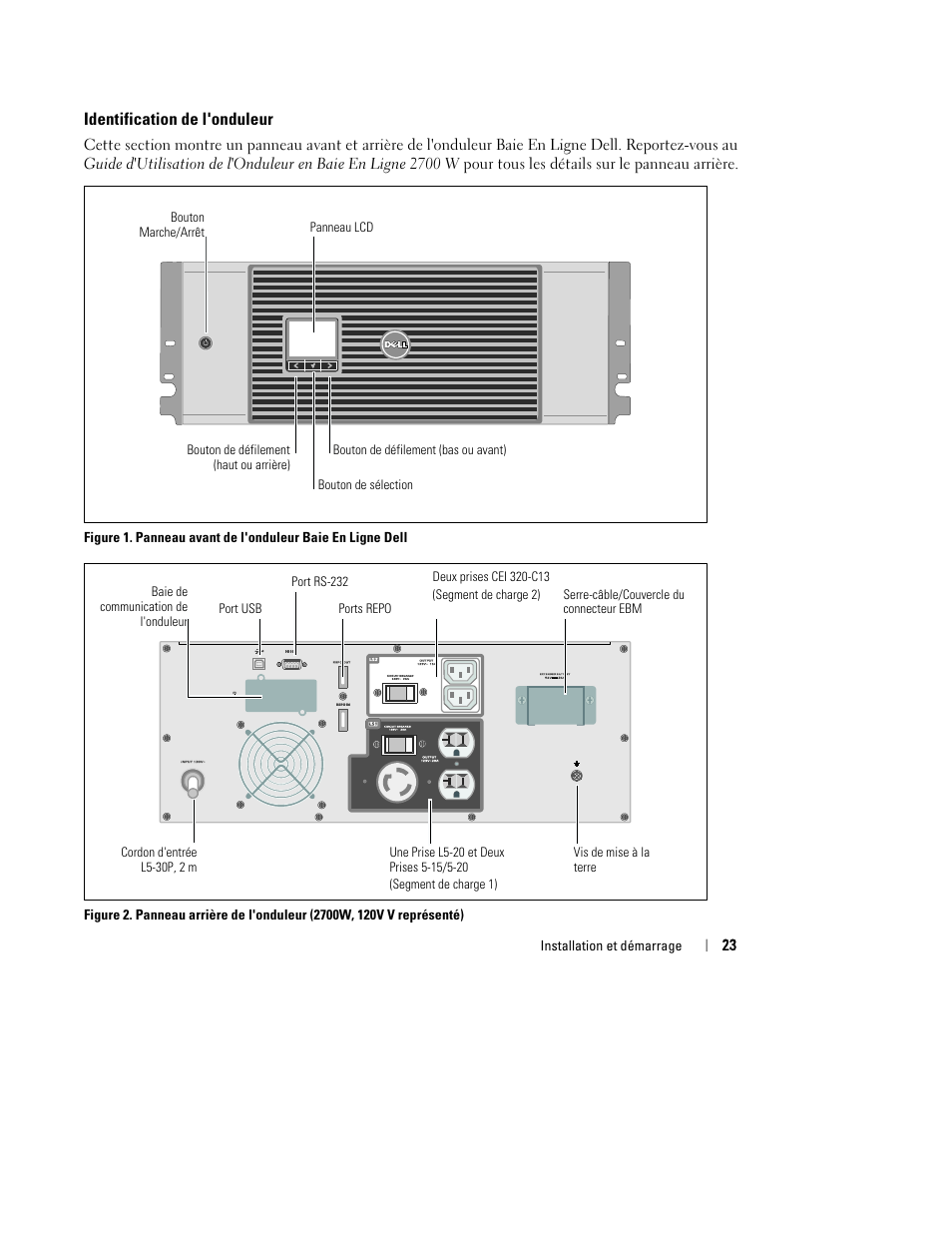 Identification de l'onduleur | Dell UPS 2700R User Manual | Page 25 / 152