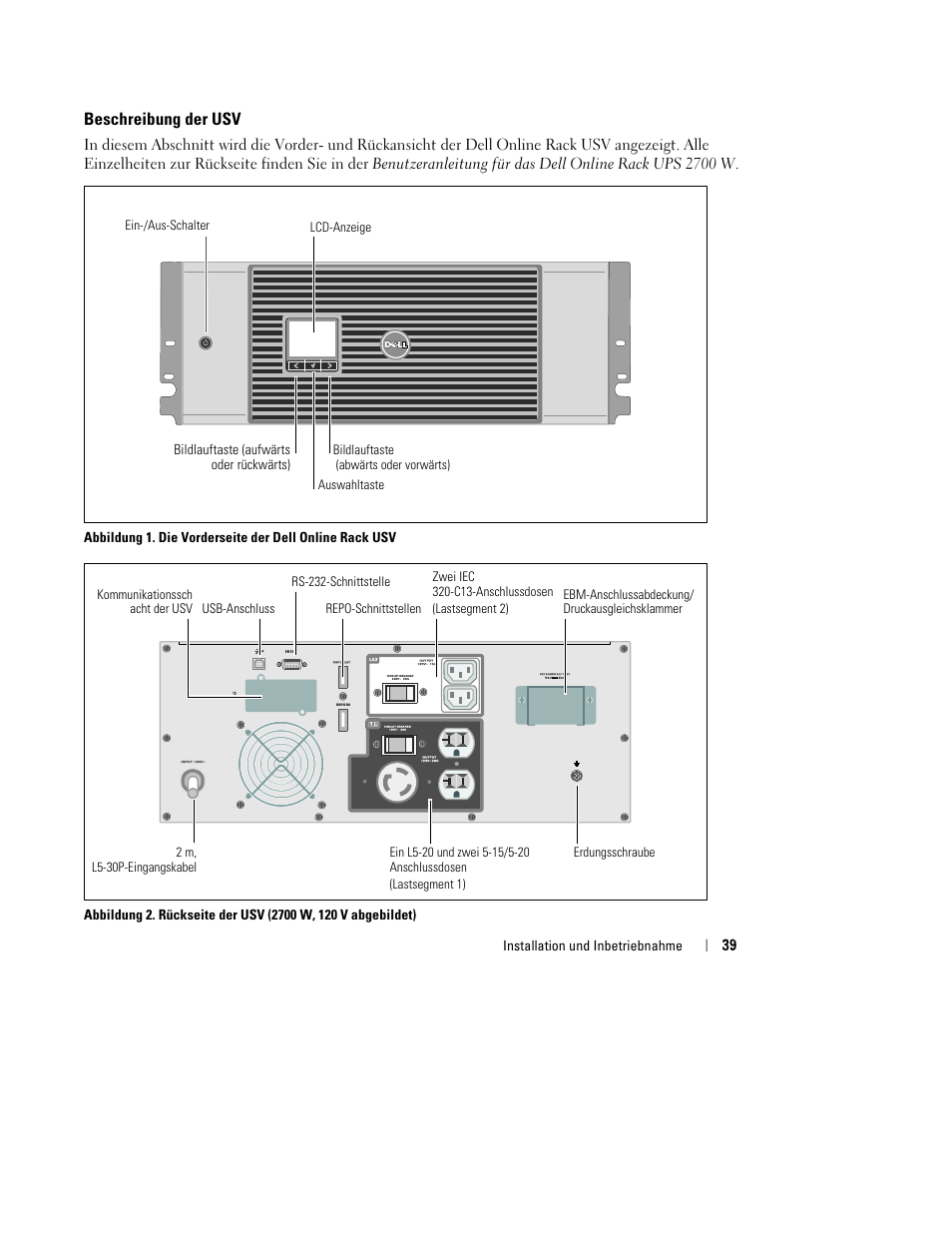 Beschreibung der usv | Dell UPS 2700R User Manual | Page 41 / 152