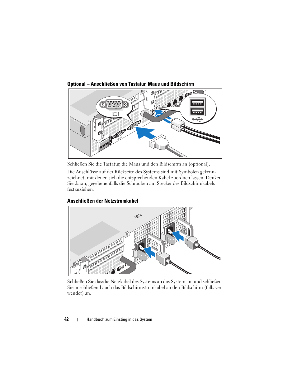 Anschließen der netzstromkabel | Dell DX6000 User Manual | Page 42 / 124