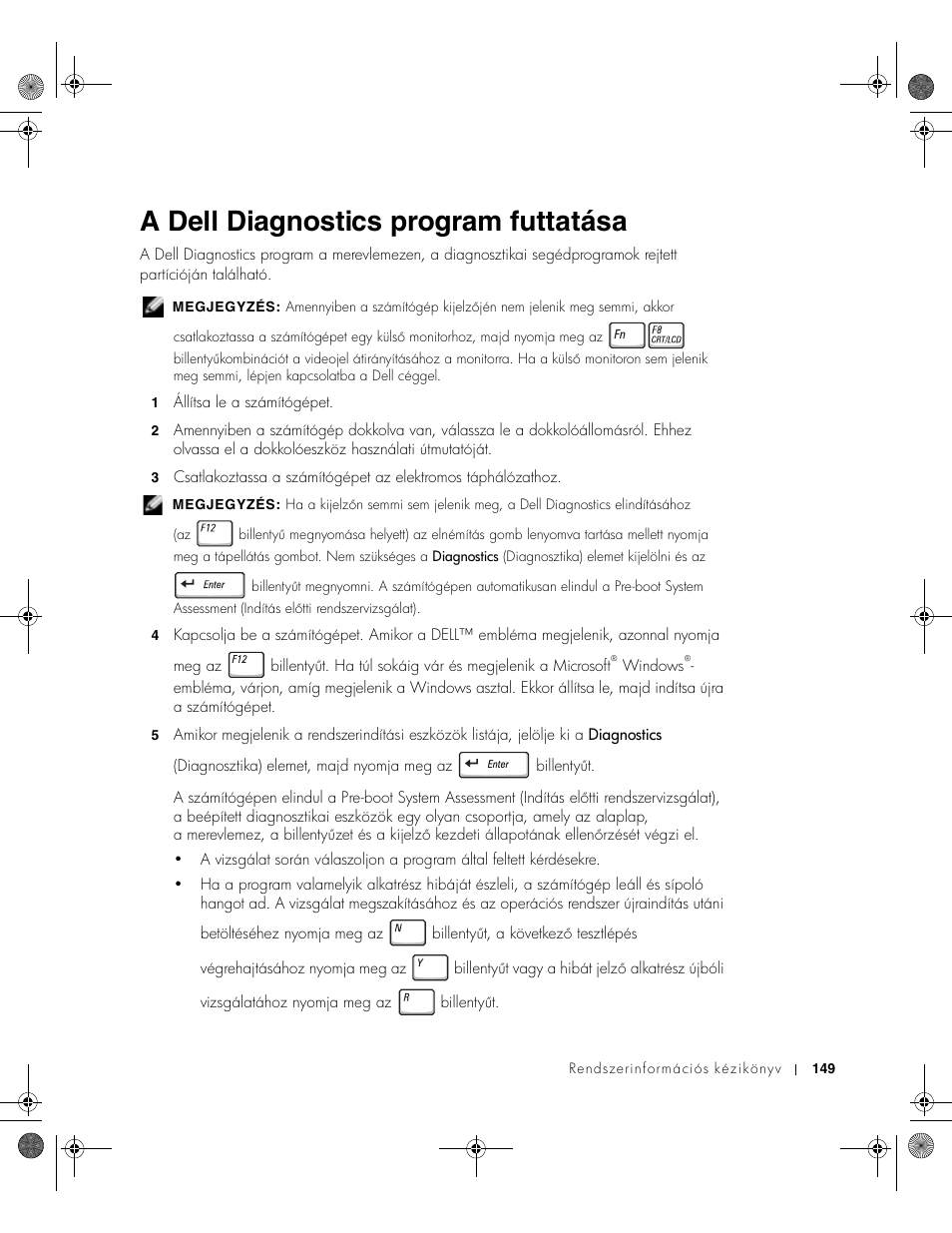 A dell diagnostics program futtatása | Dell LATITUDE D400 User Manual | Page 151 / 330