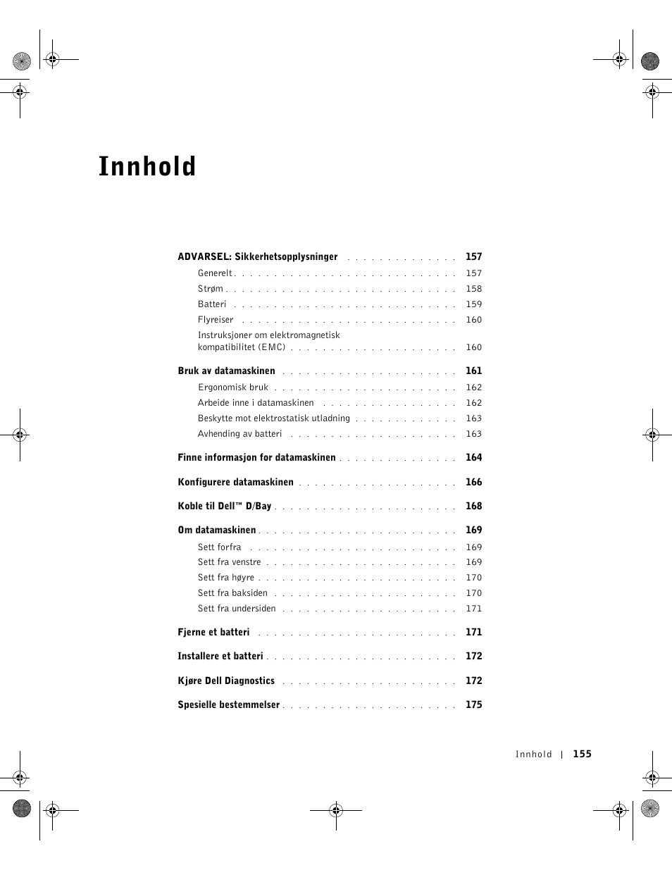 Innhold | Dell LATITUDE D400 User Manual | Page 157 / 330