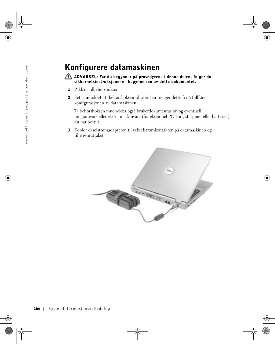 Konfigurere datamaskinen | Dell LATITUDE D400 User Manual | Page 168 / 330