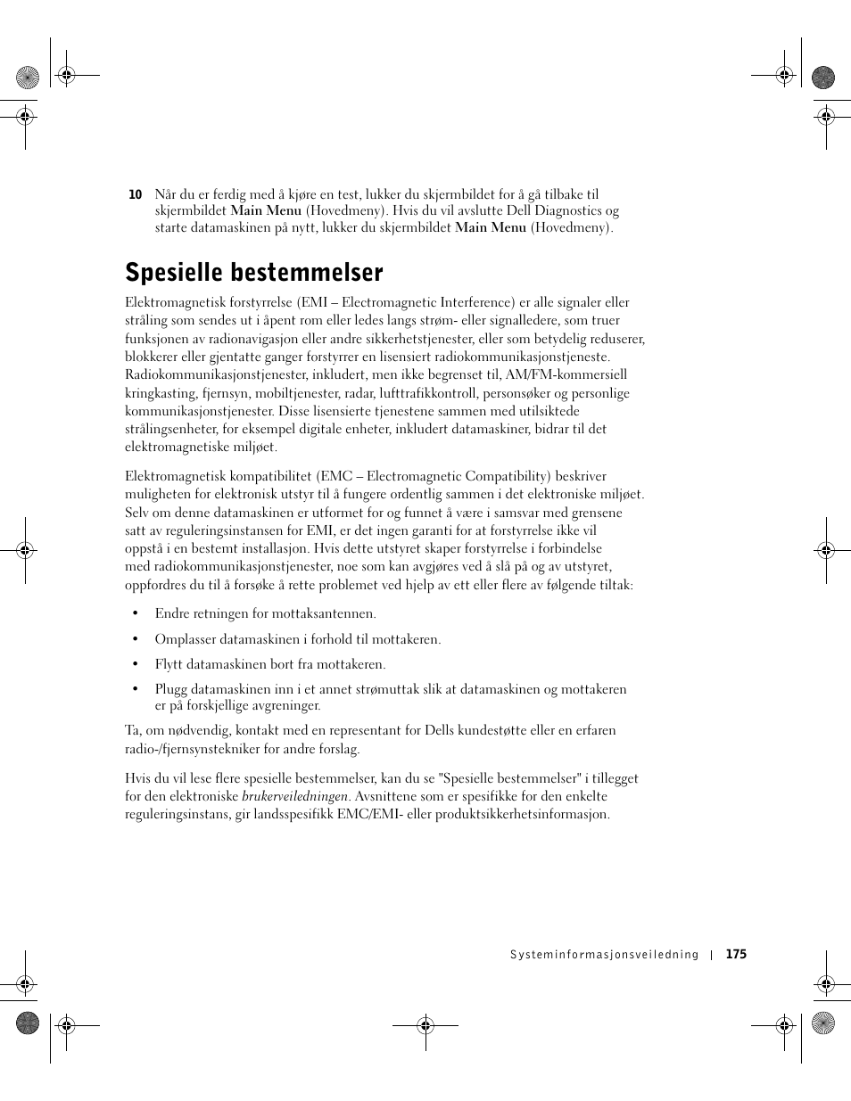 Spesielle bestemmelser | Dell LATITUDE D400 User Manual | Page 177 / 330