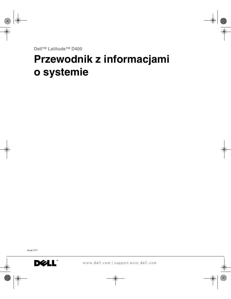 Przewodnik z informacjami o systemie | Dell LATITUDE D400 User Manual | Page 179 / 330