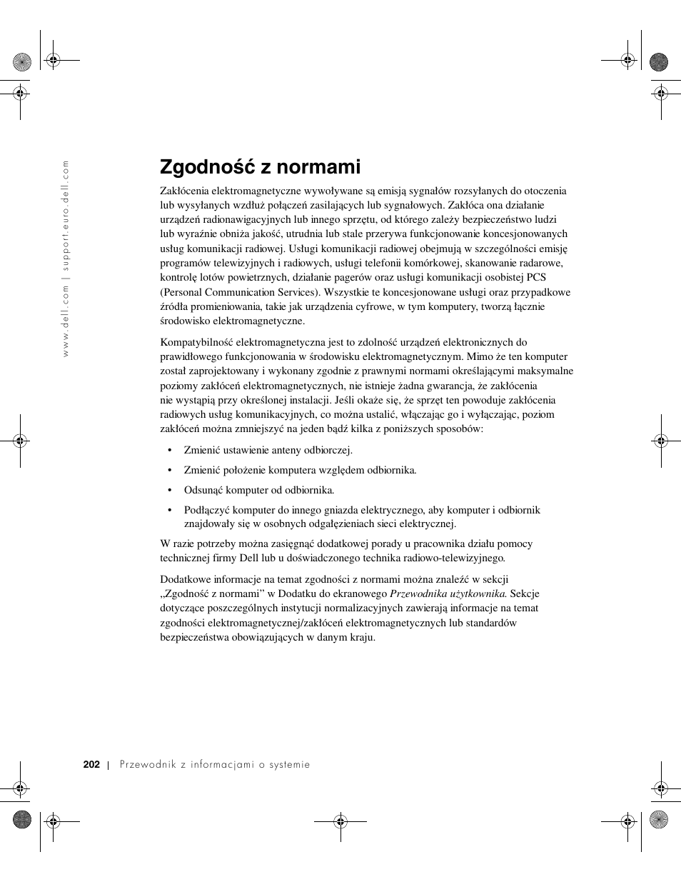 Zgodność z normami | Dell LATITUDE D400 User Manual | Page 204 / 330
