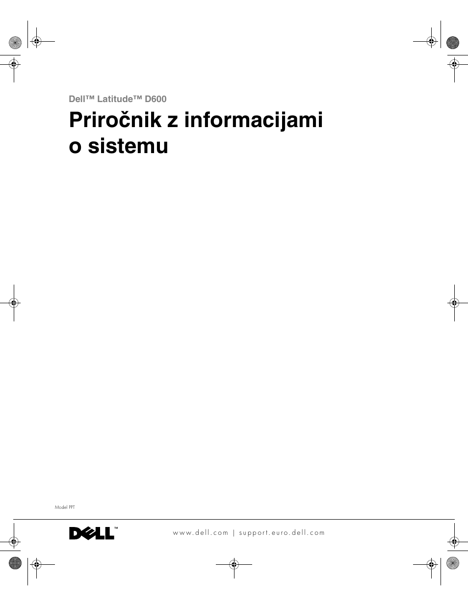 Priročnik z informacijami o sistemu | Dell LATITUDE D400 User Manual | Page 257 / 330