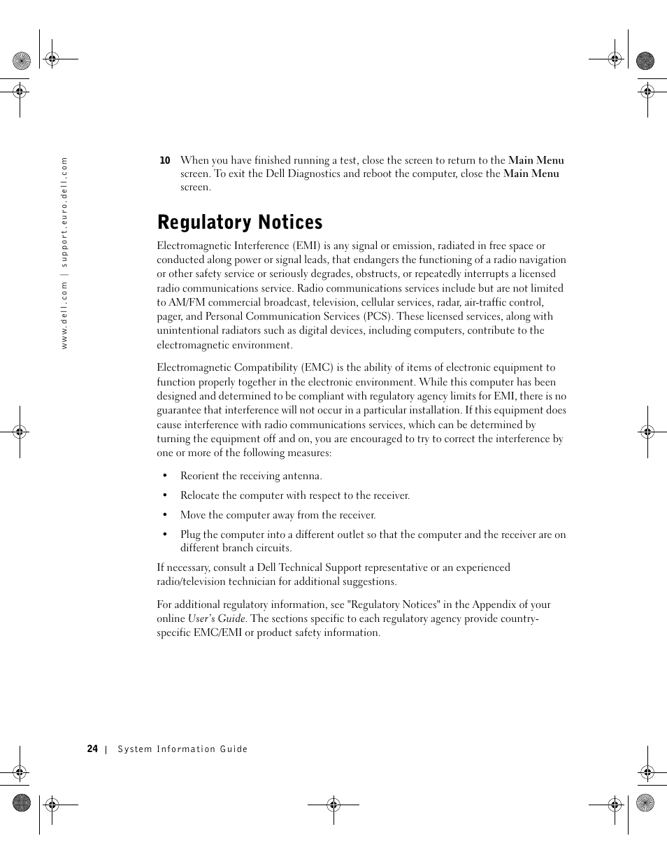 Regulatory notices | Dell LATITUDE D400 User Manual | Page 26 / 330