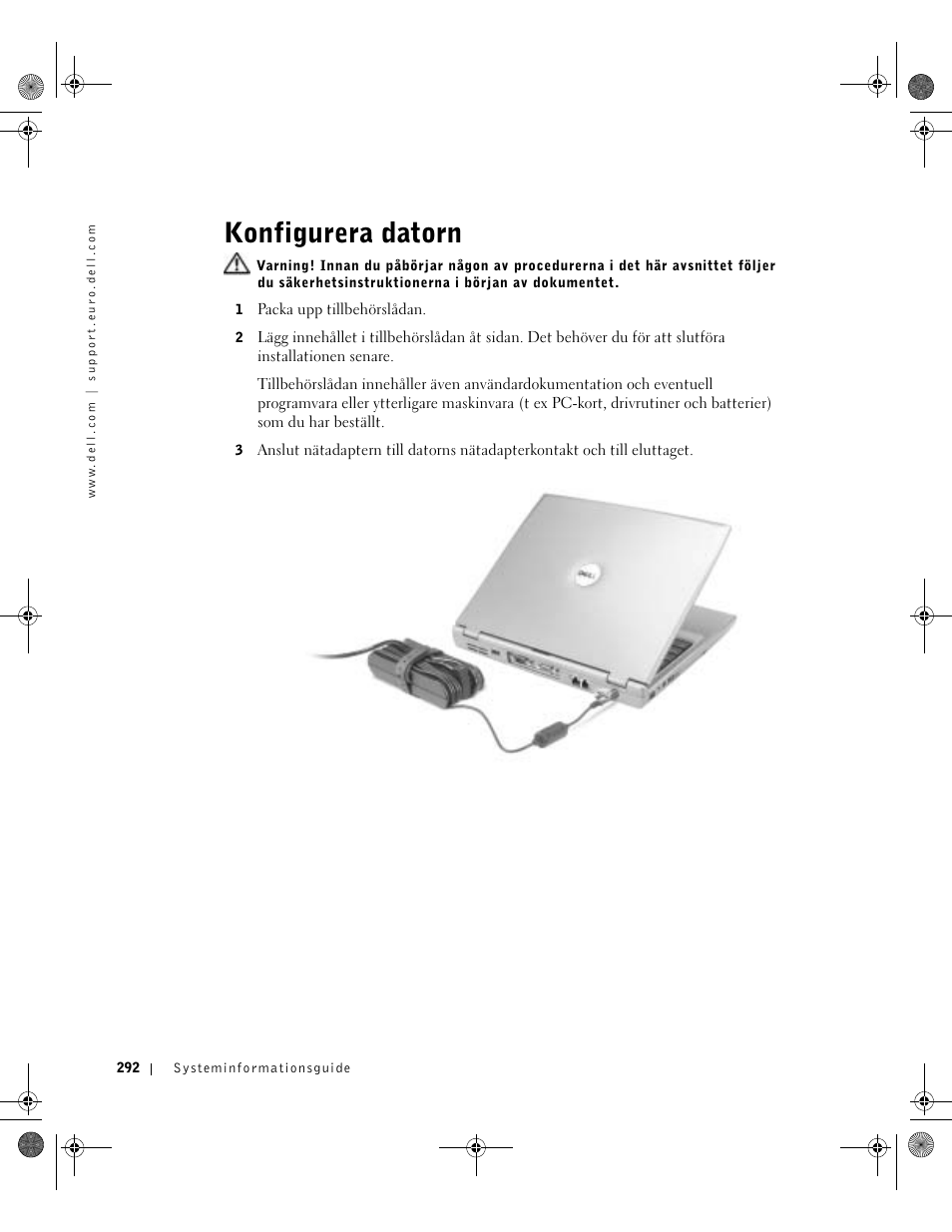 Konfigurera datorn | Dell LATITUDE D400 User Manual | Page 294 / 330