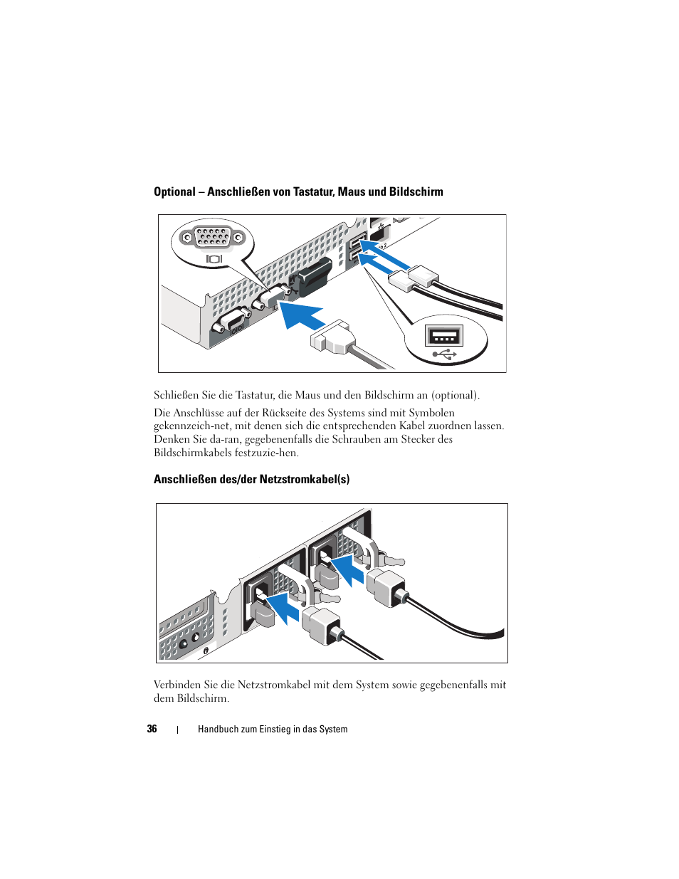 Anschließen des/der netzstromkabel(s) | Dell DX6000G User Manual | Page 38 / 124