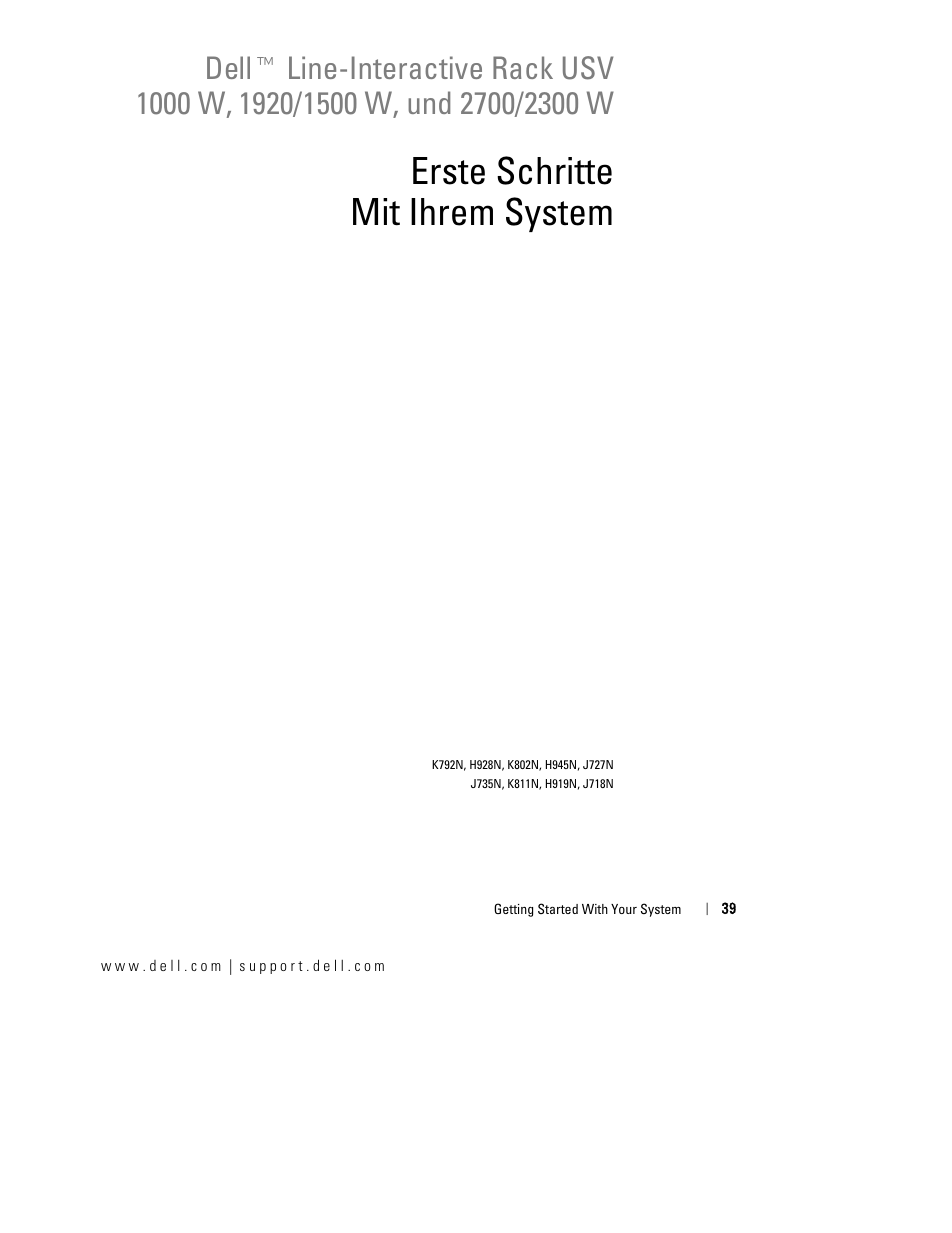 Erste schritte mit ihrem system | Dell UPS 2700R User Manual | Page 43 / 184