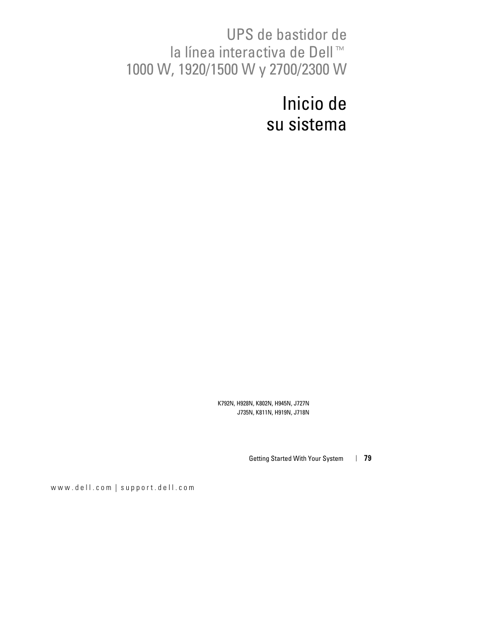 Inicio de su sistema | Dell UPS 2700R User Manual | Page 83 / 184