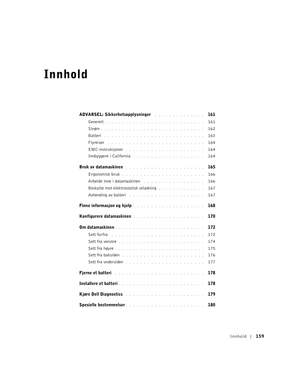 Innhold | Dell Latitude C640 User Manual | Page 161 / 342