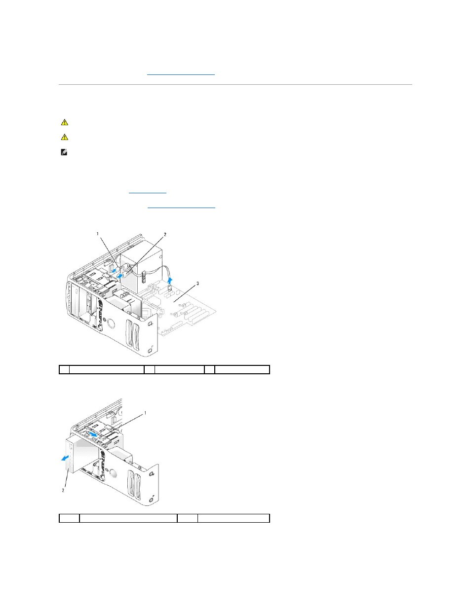 Cd/dvd drive, Removing a cd/dvd drive, Installing a cd/dvd drive | Dell Dimension 9200 User Manual | Page 35 / 63