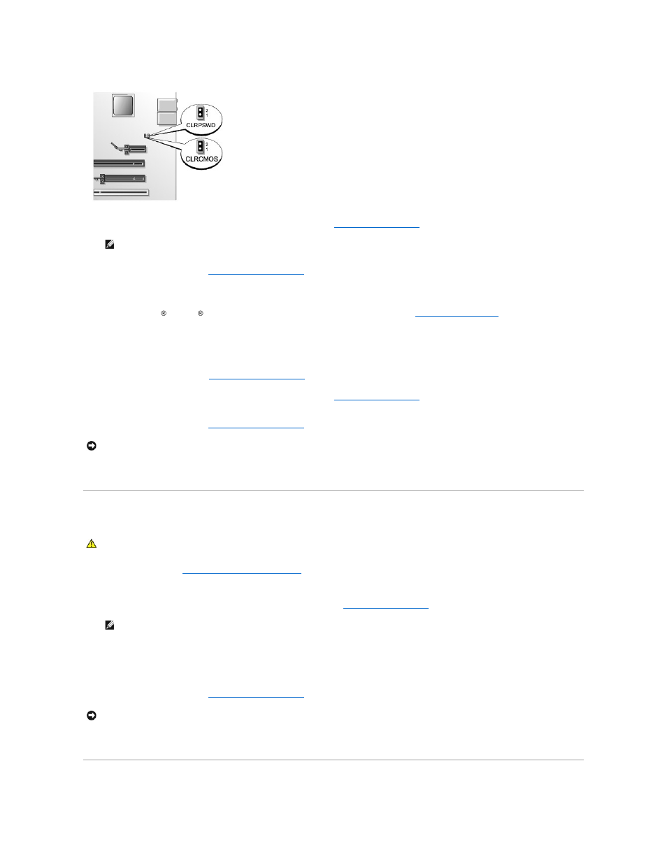 Clearing cmos settings | Dell Dimension 9200 User Manual | Page 57 / 63