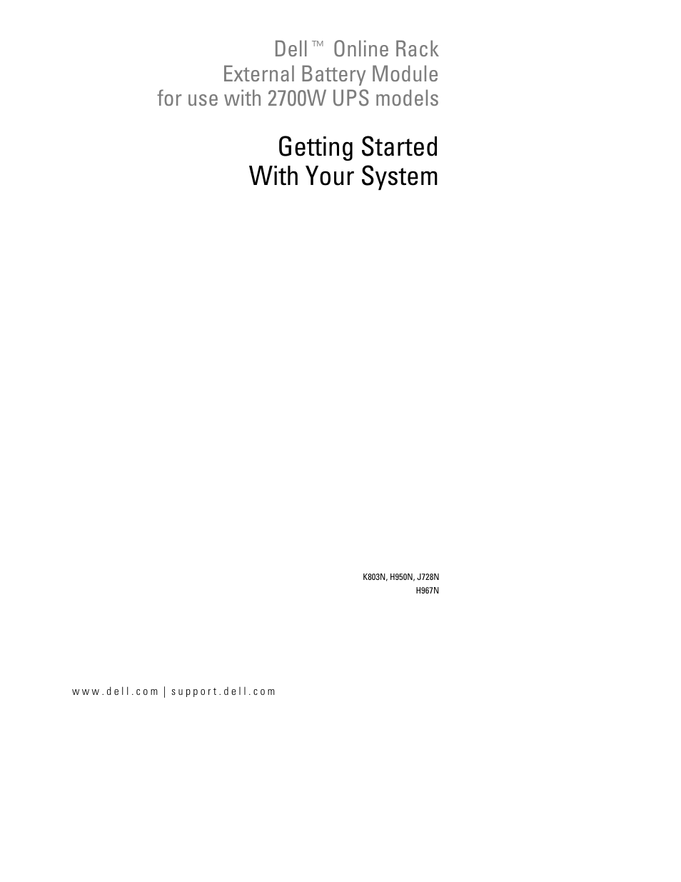 Getting started with your system | Dell UPS 2700R User Manual | Page 3 / 112