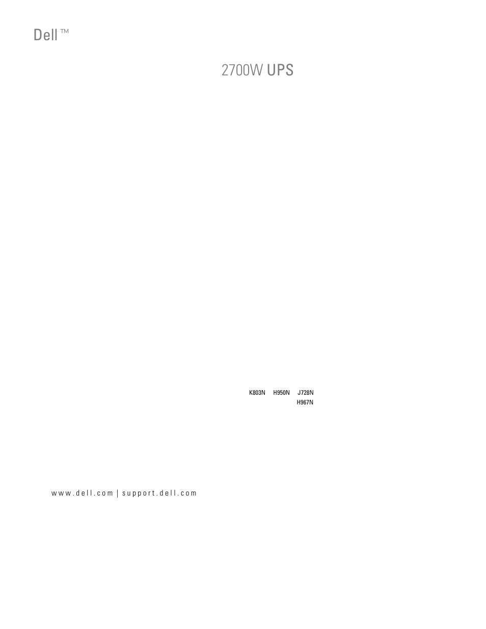 Dellt 2700w ups | Dell UPS 2700R User Manual | Page 99 / 112