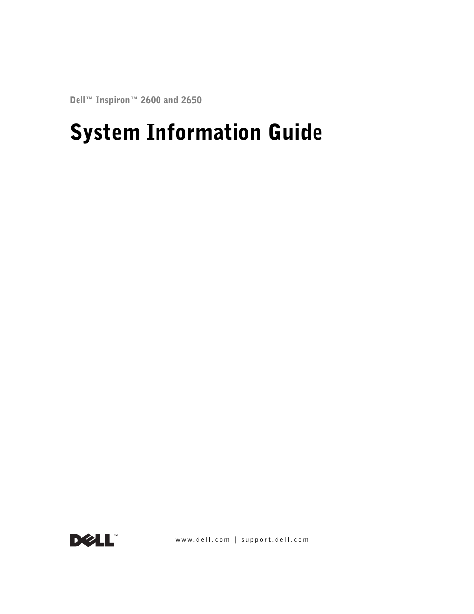 System information guide | Dell Inspiron 2650 User Manual | Page 3 / 168