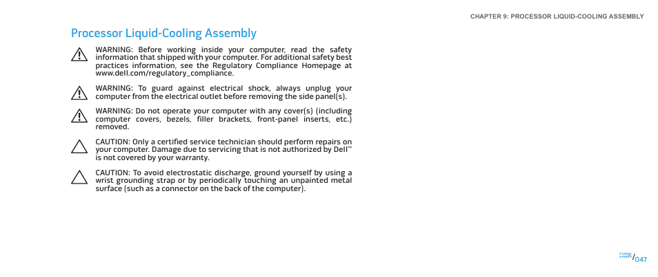 Processor liquid-cooling assembly | Dell Alienware Aurora-R2 User Manual | Page 47 / 117