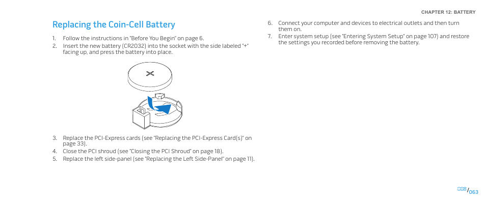 Replacing the coin-cell battery | Dell Alienware Aurora-R2 User Manual | Page 63 / 117