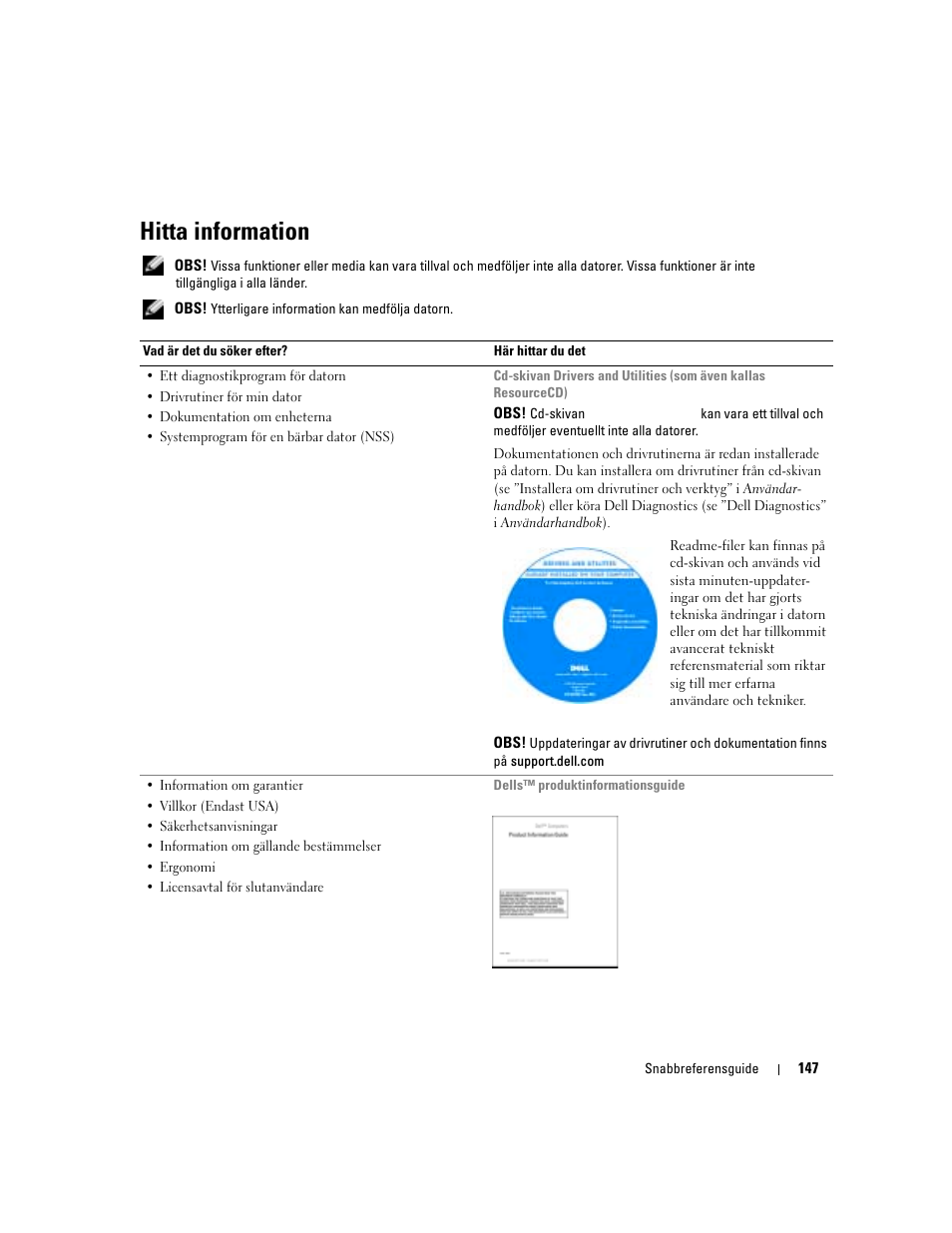 Hitta information | Dell Latitude 120L User Manual | Page 147 / 190