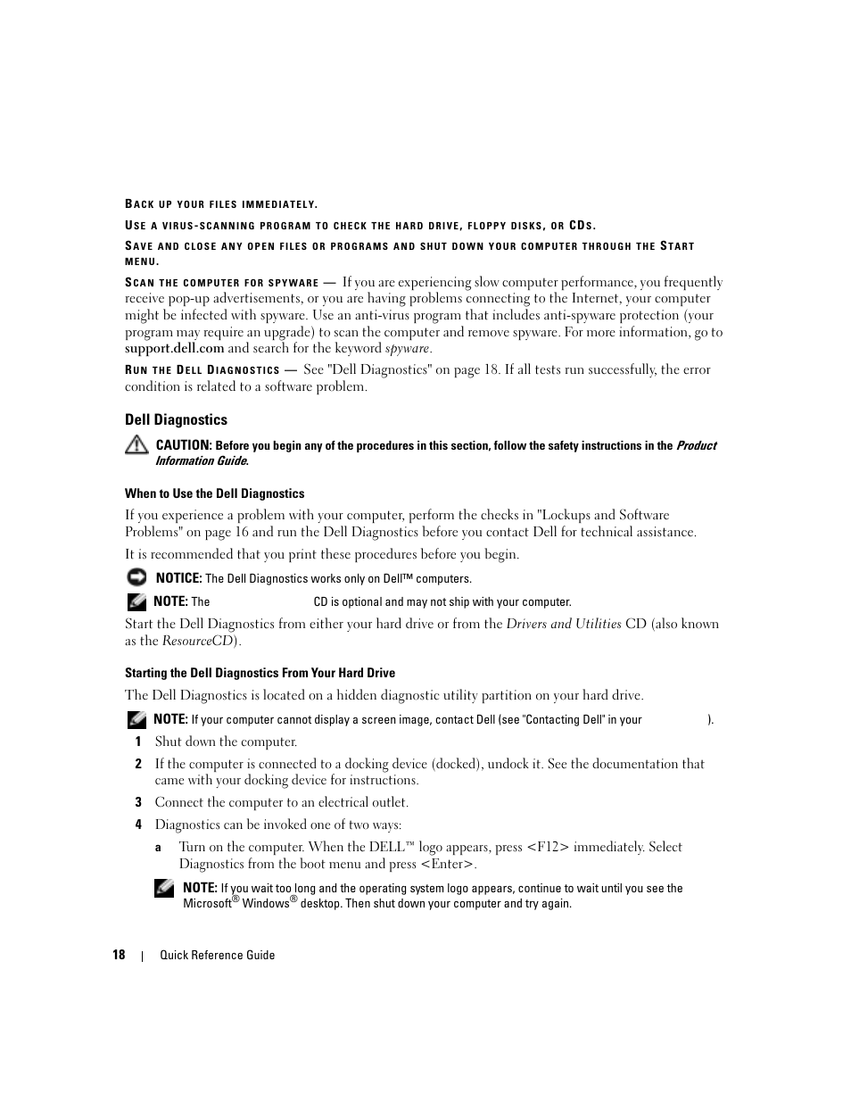 Dell diagnostics | Dell Latitude 120L User Manual | Page 18 / 190