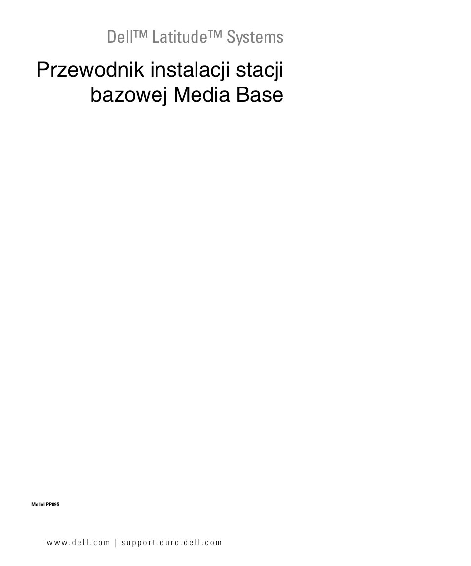 Przewodnik instalacji stacji bazowej media base, Dell™ latitude™ systems | Dell Latitude D420 User Manual | Page 165 / 250