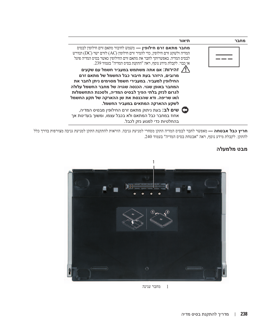 מבט מלמעלה, הלעמלמ טבמ | Dell Latitude D420 User Manual | Page 241 / 250