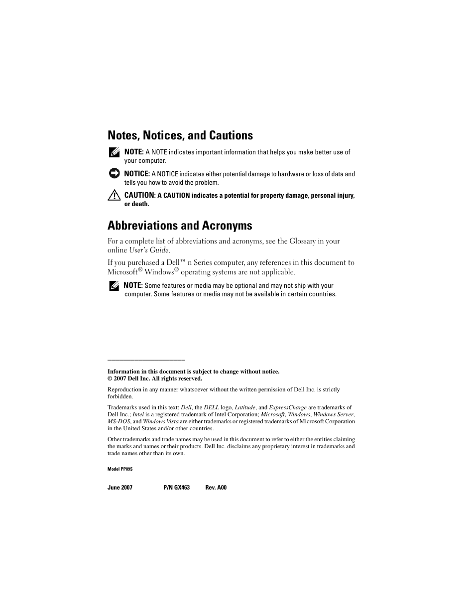 Abbreviations and acronyms | Dell Latitude D430 User Manual | Page 2 / 244
