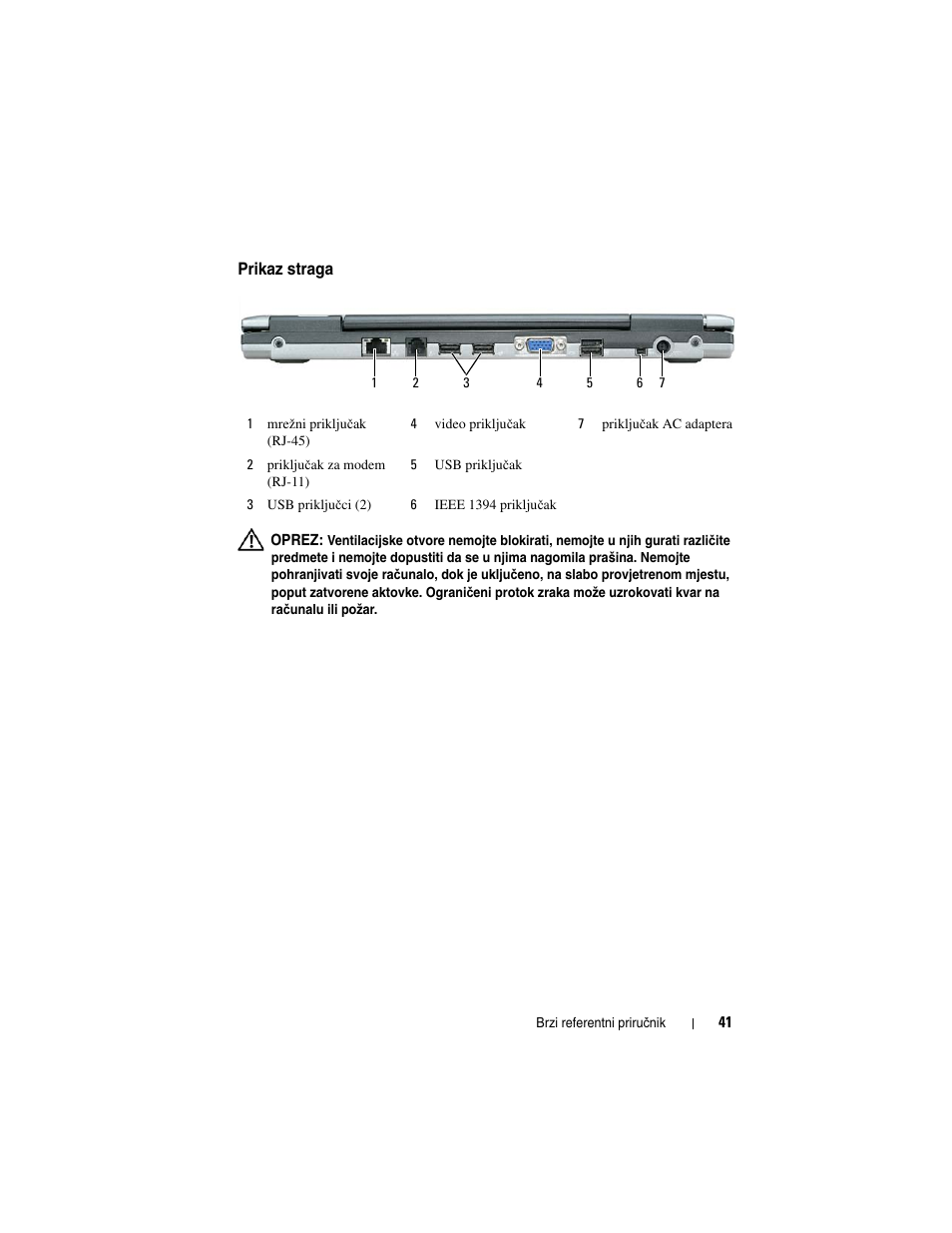 Prikaz straga | Dell Latitude D430 User Manual | Page 41 / 244