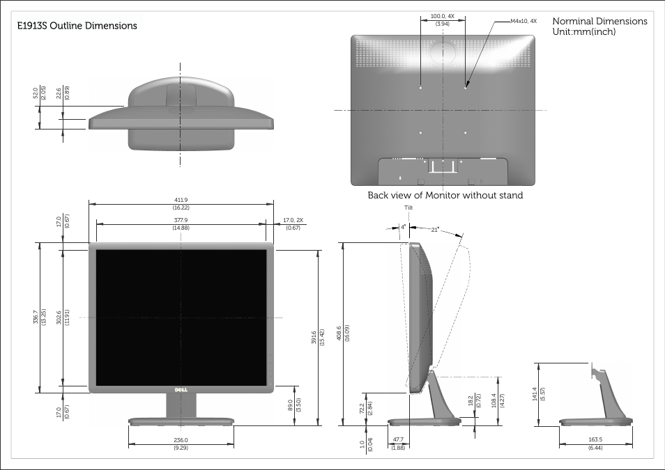 Dell E1913S Monitor User Manual | 3 pages