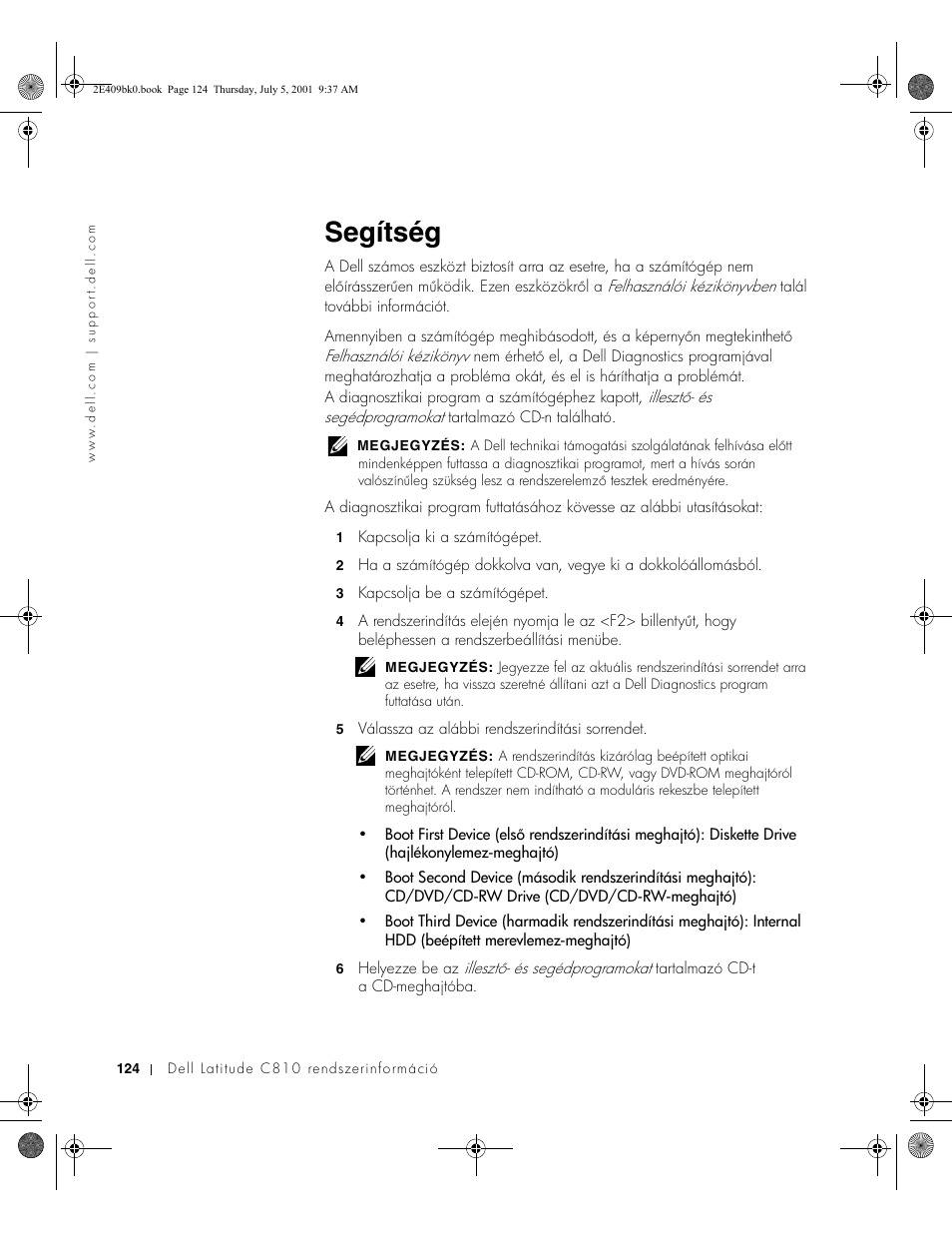 Segítség | Dell Latitude C810 User Manual | Page 126 / 304