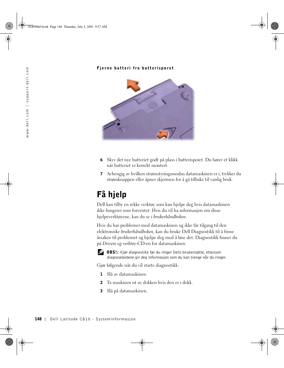 Få hjelp | Dell Latitude C810 User Manual | Page 150 / 304