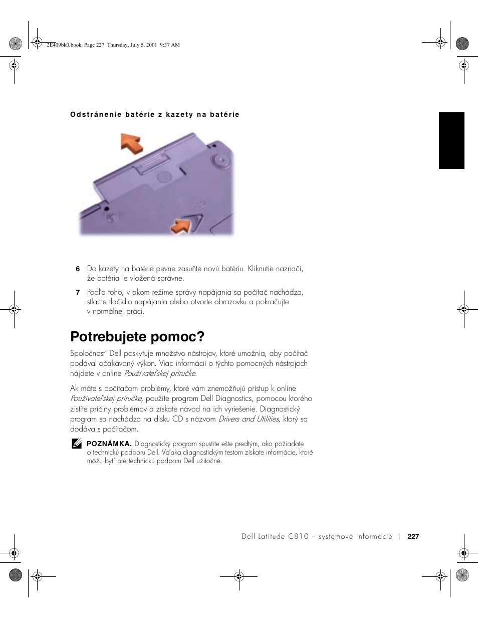 Potrebujete pomoc | Dell Latitude C810 User Manual | Page 229 / 304