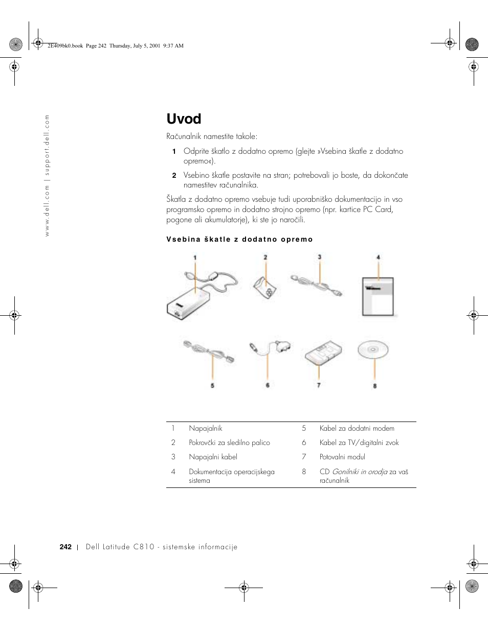 Uvod | Dell Latitude C810 User Manual | Page 244 / 304