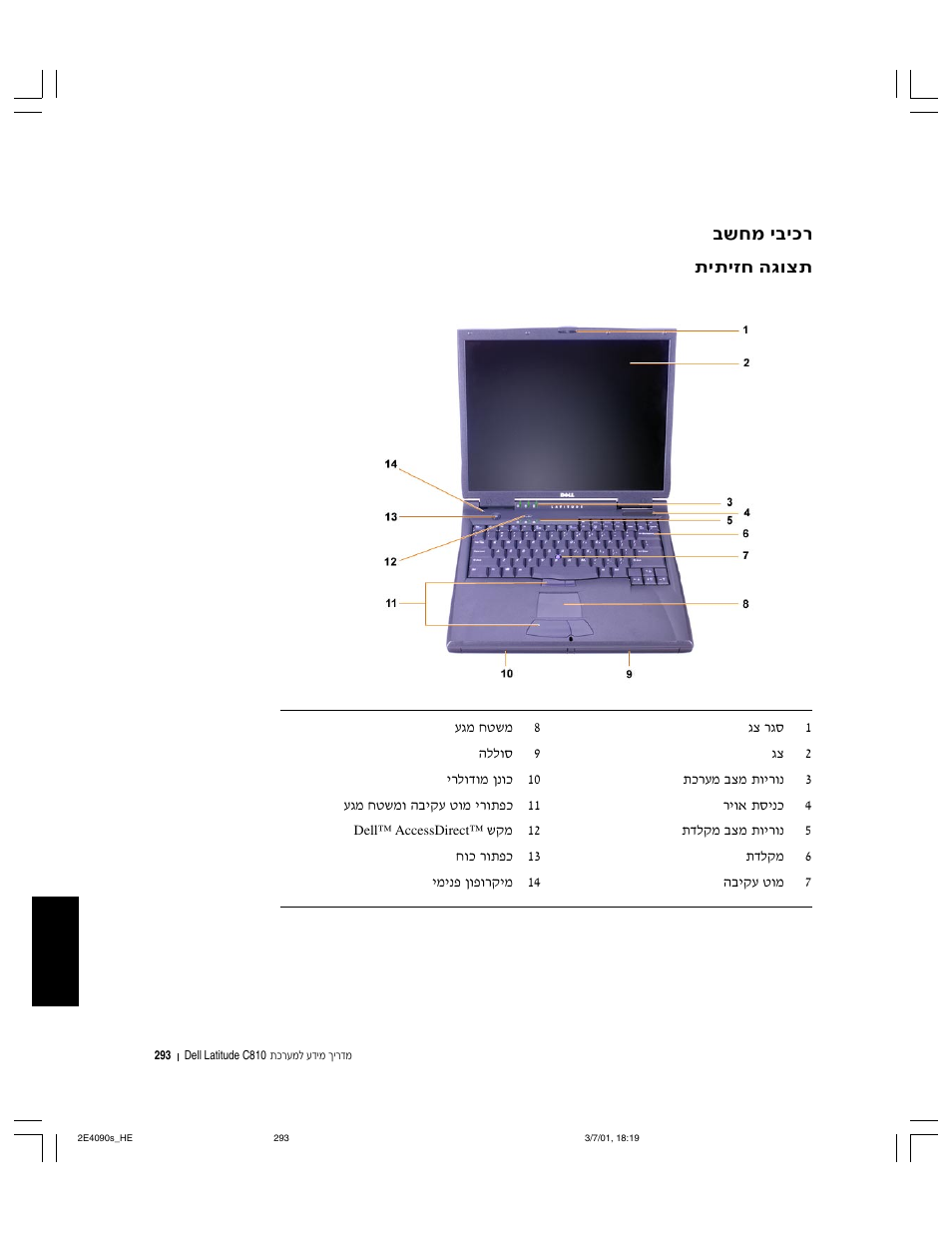 רכיבי מחשב | Dell Latitude C810 User Manual | Page 295 / 304