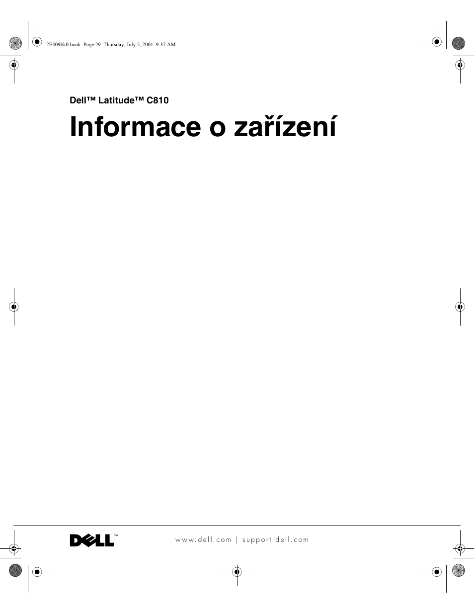 Informace o zařízení | Dell Latitude C810 User Manual | Page 31 / 304