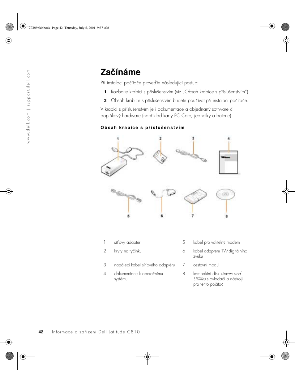 Začínáme | Dell Latitude C810 User Manual | Page 44 / 304