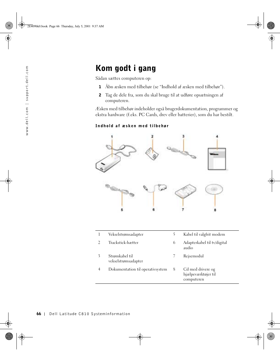 Kom godt i gang | Dell Latitude C810 User Manual | Page 68 / 304